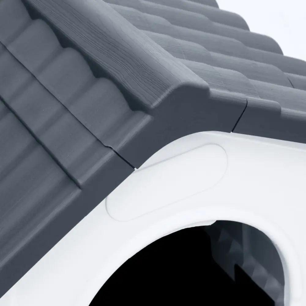 vidaXL Dog House Grey, White, Black Polypropylene Small Durable - Estalios