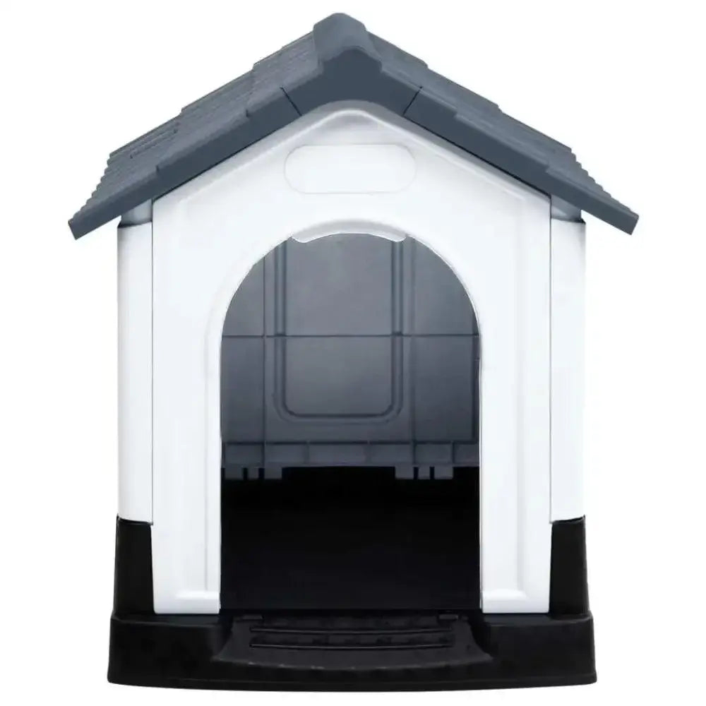 vidaXL Dog House Grey White Black Polypropylene Small Durable