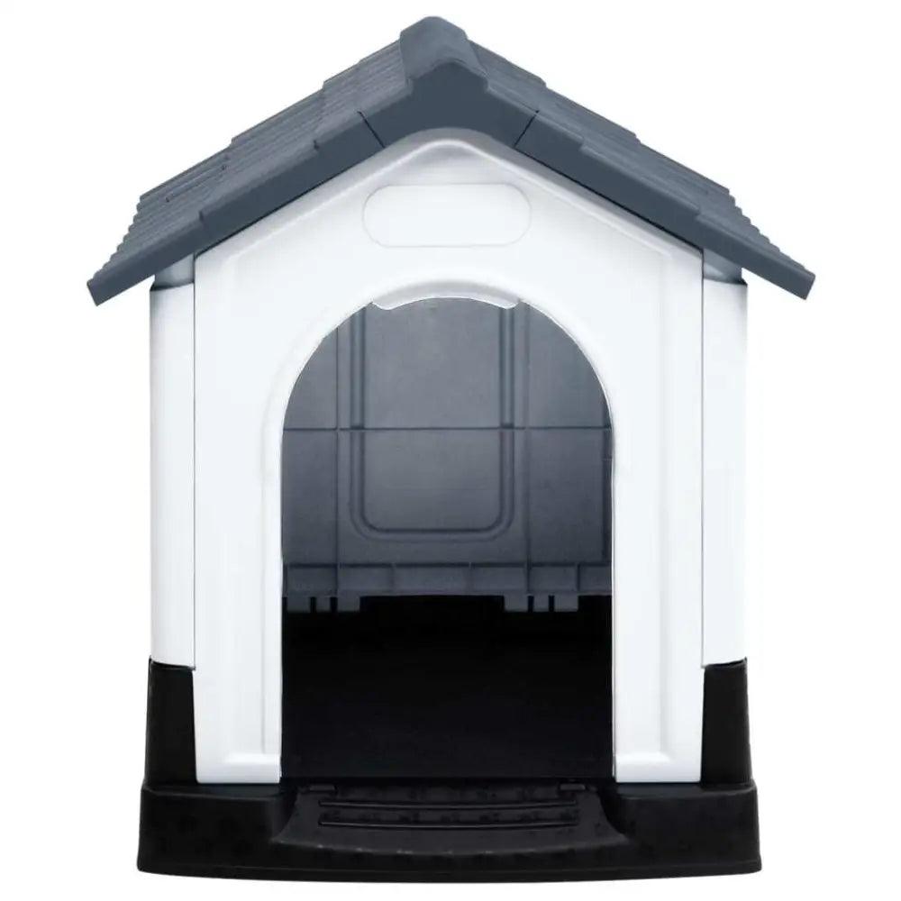 vidaXL Dog House Grey, White, Black Polypropylene Small Durable - Estalios