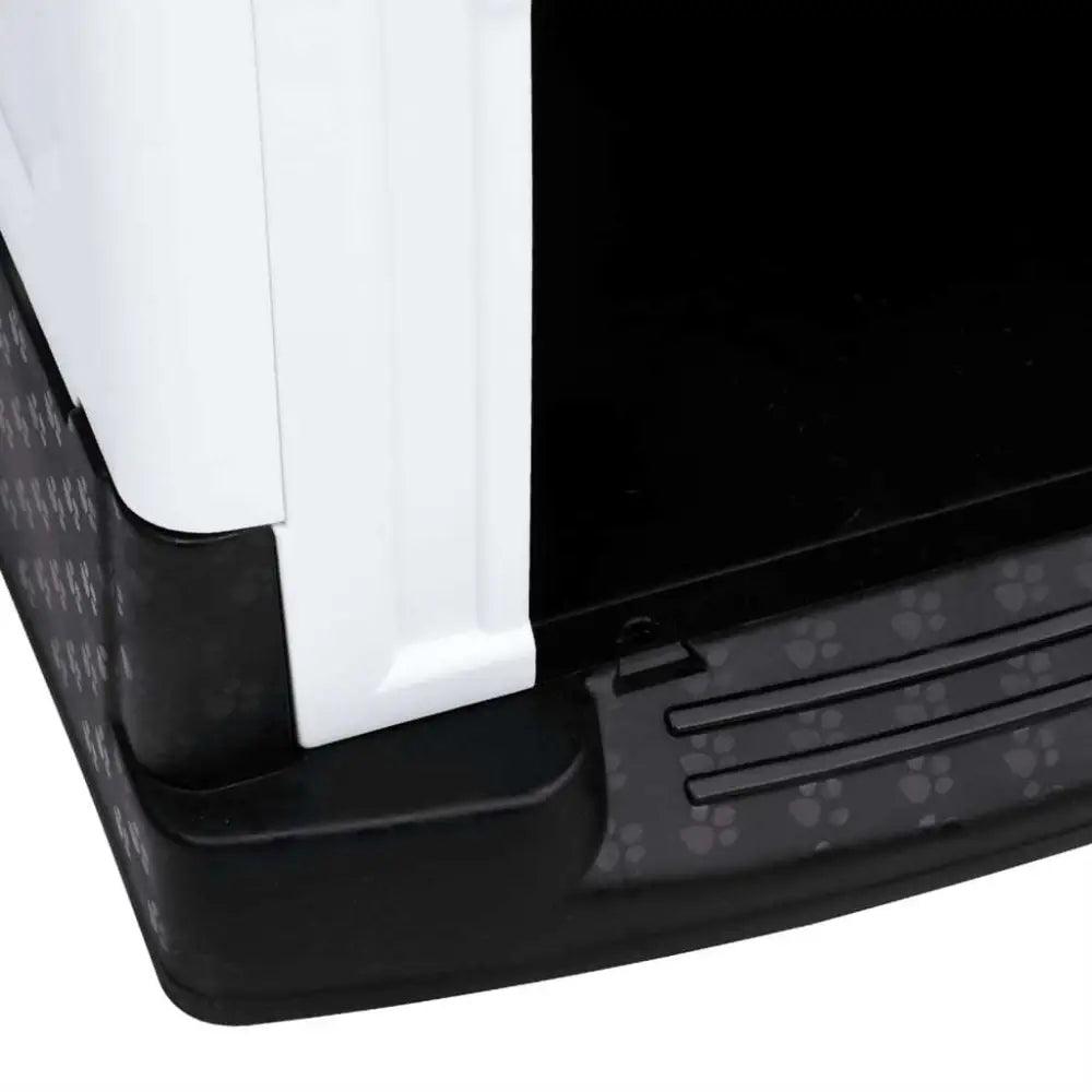 vidaXL Dog House Grey, White, Black Polypropylene Small Durable - Estalios
