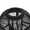 vidaXL Candle Holder Black Bamboo and Glass Medium Decorative Inlays - Estalios