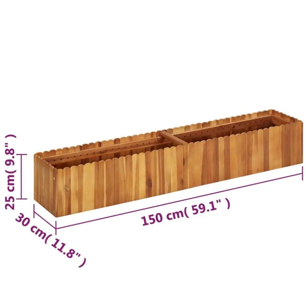 vidaXL Raised Bed Natural wood color Solid acacia wood Medium - Estalios
