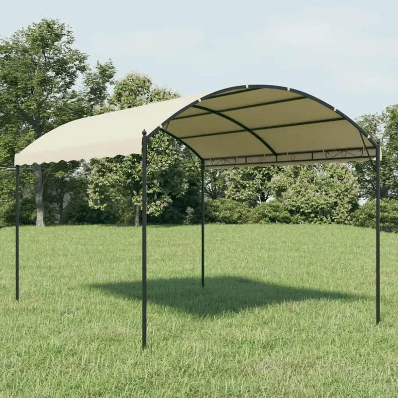 vidaXL Gazebo Cream and black Fabric (100% polyester), steel Large - Estalios
