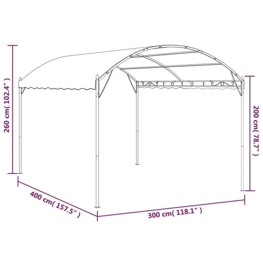 vidaXL Gazebo Cream and black Fabric (100% polyester), steel Large - Estalios