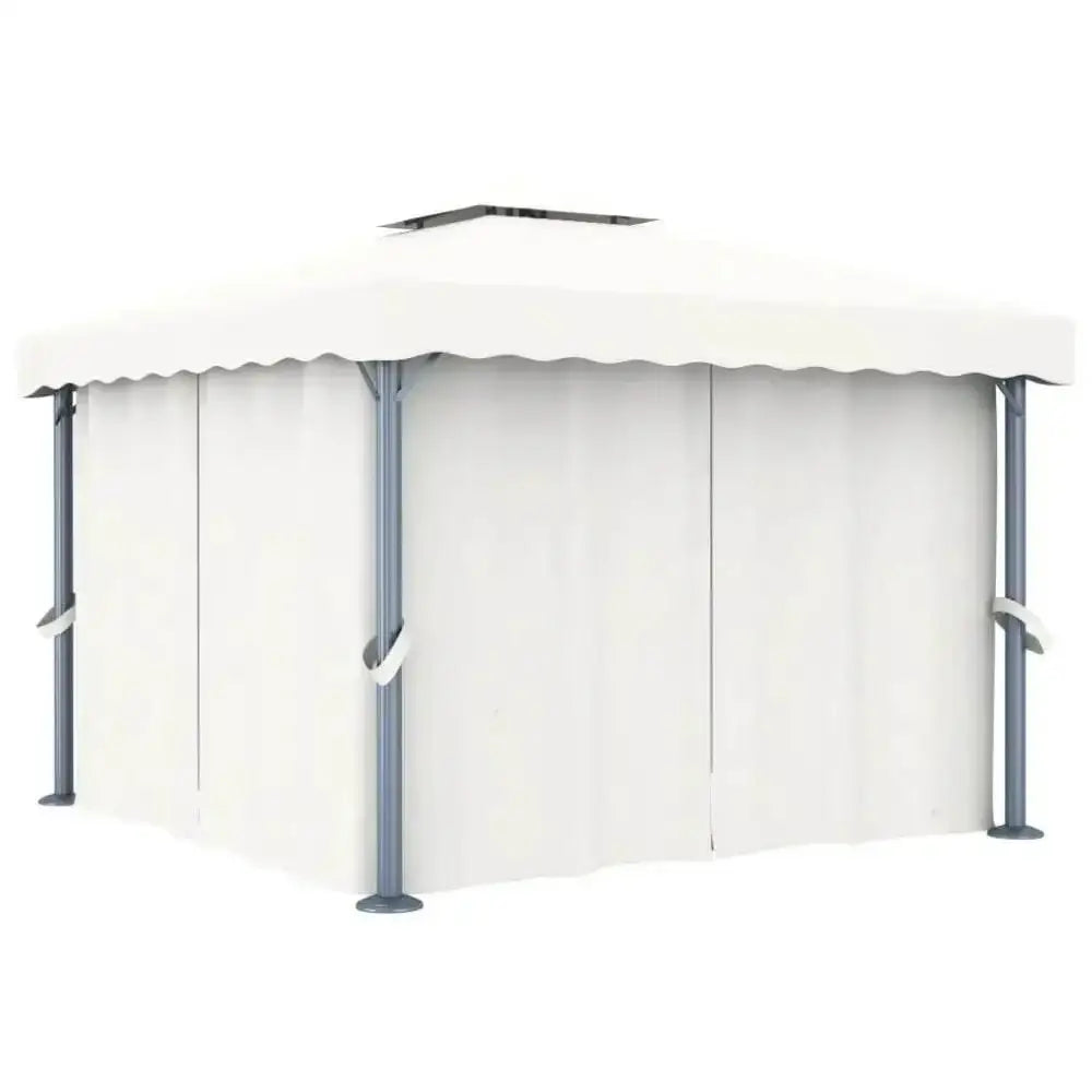 vidaXL Gazebo with Curtain for Stylish Outdoor Comfort in 9.8’x9.8’ Size
