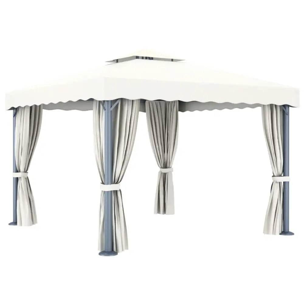 vidaXL Gazebo with Curtain 9.8'x9.8' for Stylish Outdoor Comfort - Estalios