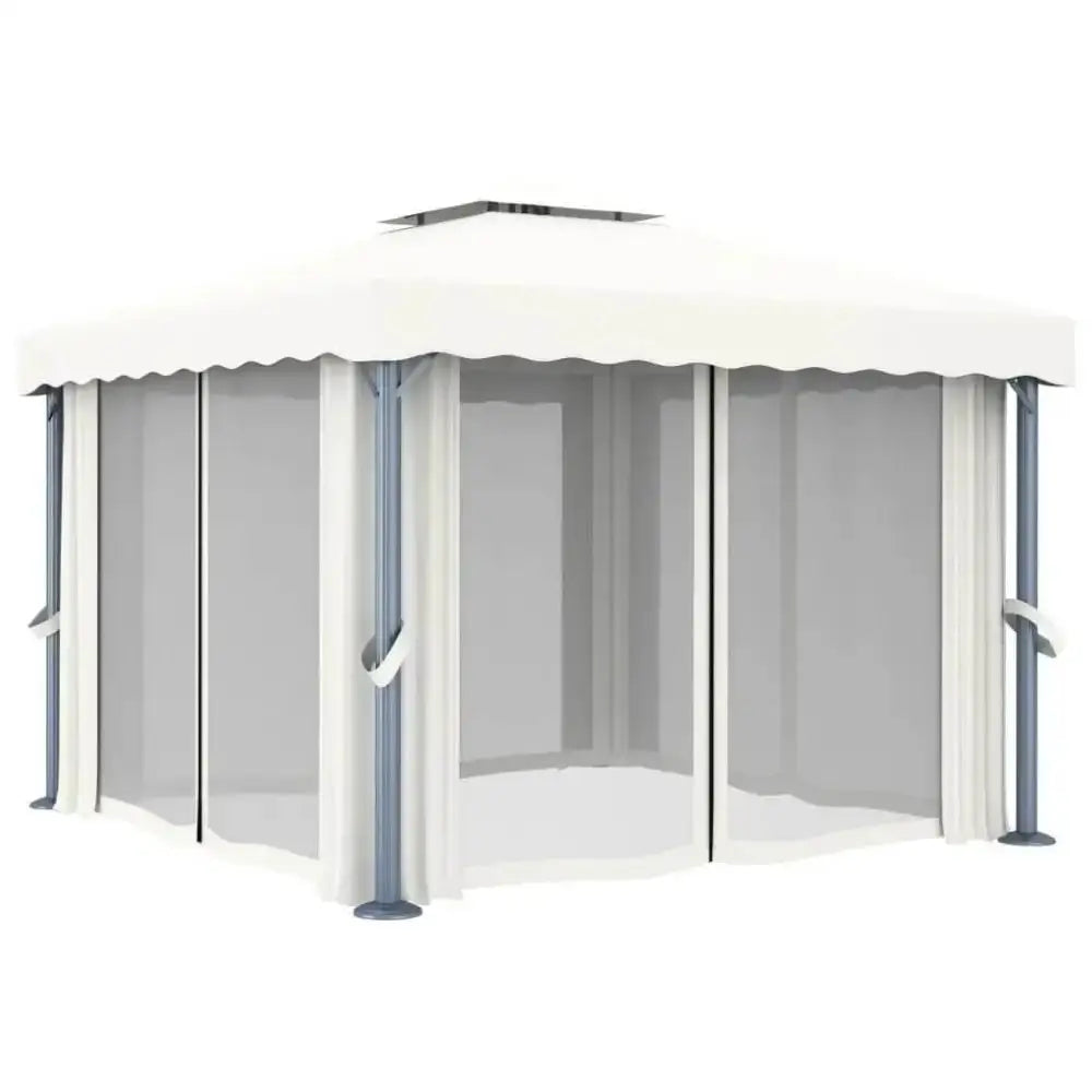 vidaXL Gazebo with Curtain for Stylish Outdoor Comfort in 9.8’x9.8’ Size