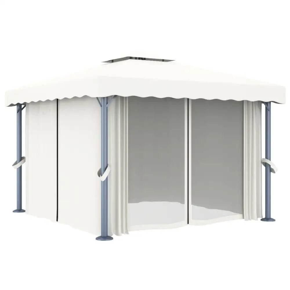 vidaXL Gazebo with Curtain 9.8'x9.8' for Stylish Outdoor Comfort - Estalios