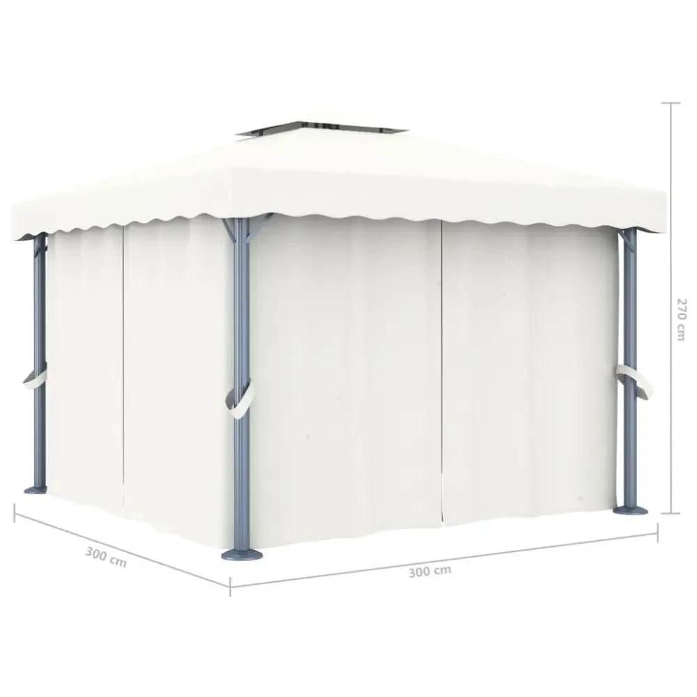 vidaXL Gazebo with Curtain 9.8'x9.8' for Stylish Outdoor Comfort - Estalios