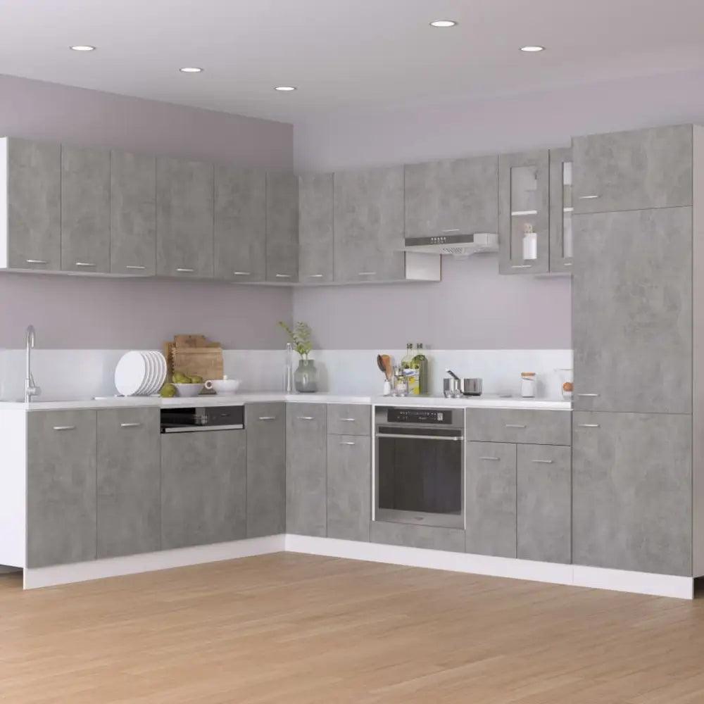 vidaXL Hanging Cabinet Concrete grey Engineered wood Modern - Estalios
