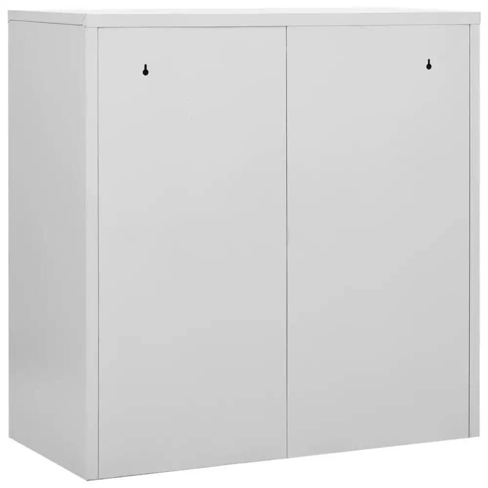 vidaXL Locker Cabinet Set of 2 Light grey and red Steel Locker Cabinet - Estalios