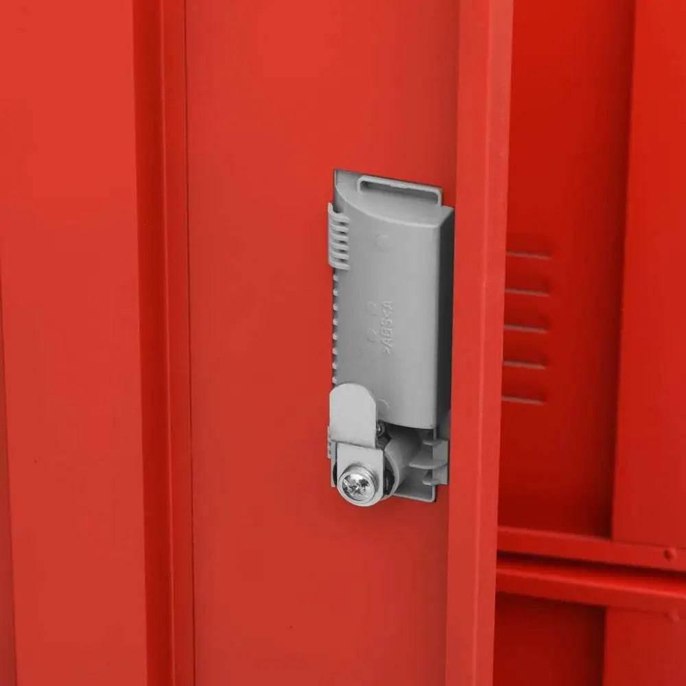 vidaXL Locker Cabinet Set of 2 Light grey and red Steel Locker Cabinet - Estalios