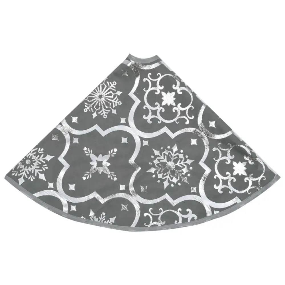 vidaXL Christmas Tree Skirt Grey 100% polyester Large Foldable - Estalios