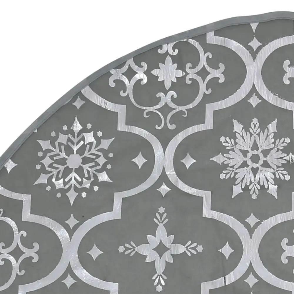 vidaXL Christmas Tree Skirt Grey 100% polyester Large Foldable - Estalios