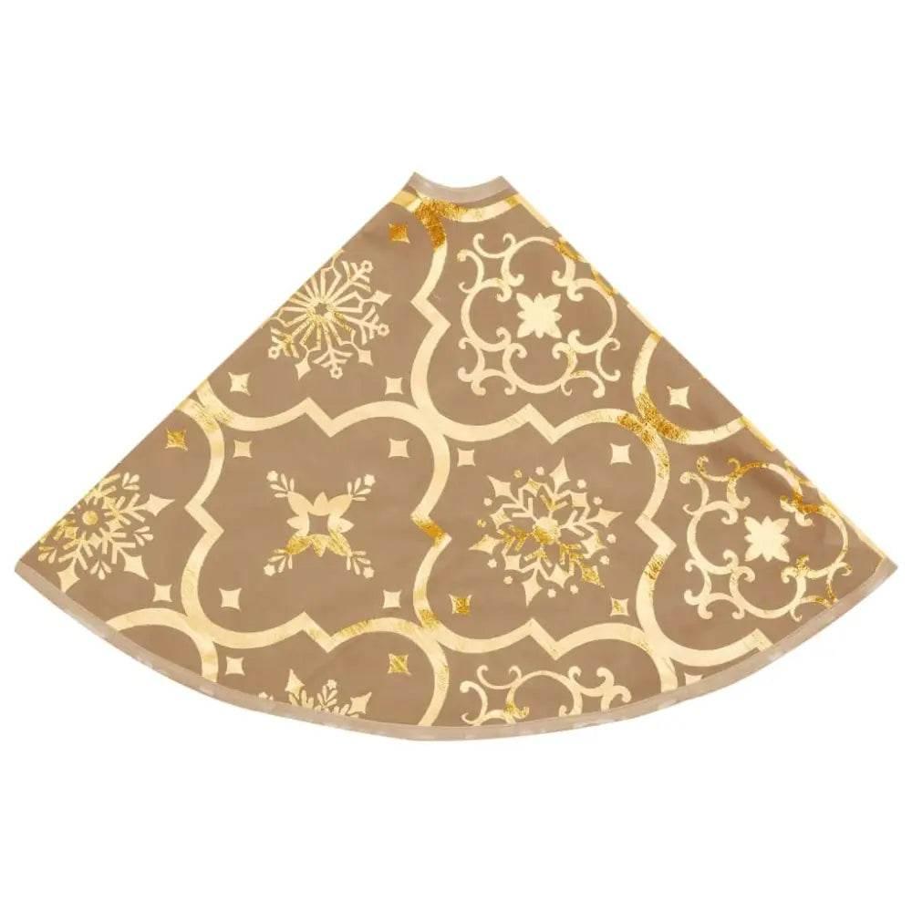 vidaXL Christmas Tree Skirt Yellow Polyester 59.1 in diameter Foldable - Estalios
