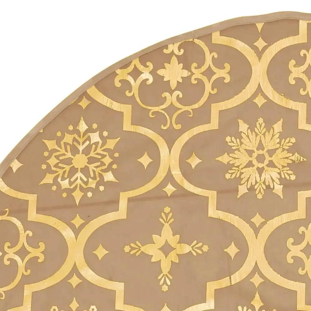 vidaXL Christmas Tree Skirt Yellow Polyester 59.1 in diameter Foldable - Estalios