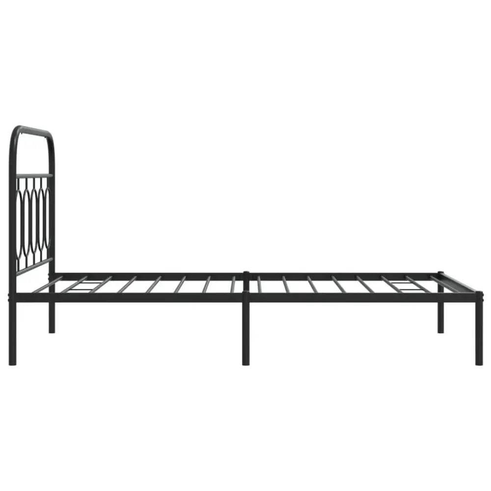 vidaXL Bed Frame Black Steel 39.4x78.7 in Bed Frame Rectangular - Estalios