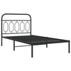 vidaXL Bed Frame Black Steel 39.4x78.7 in Bed Frame Rectangular - Estalios