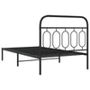 vidaXL Bed Frame Black Steel 39.4x78.7 in Bed Frame Rectangular - Estalios