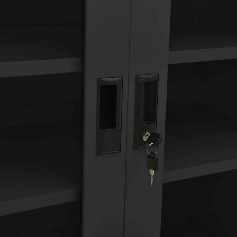 Unlock the Vault: Glass Door Metal Cabinet - Estalios