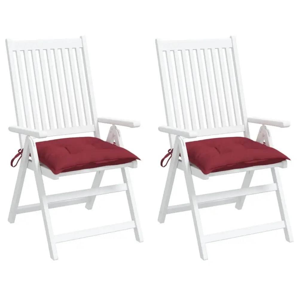 vidaXL Pallet Cushion Set of 2 Wine Red Oxford fabric (100% polyester) - Estalios