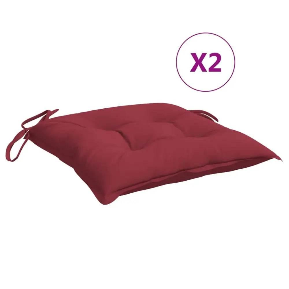 vidaXL Pallet Cushion Set of 2 Wine Red Oxford fabric (100% polyester) - Estalios