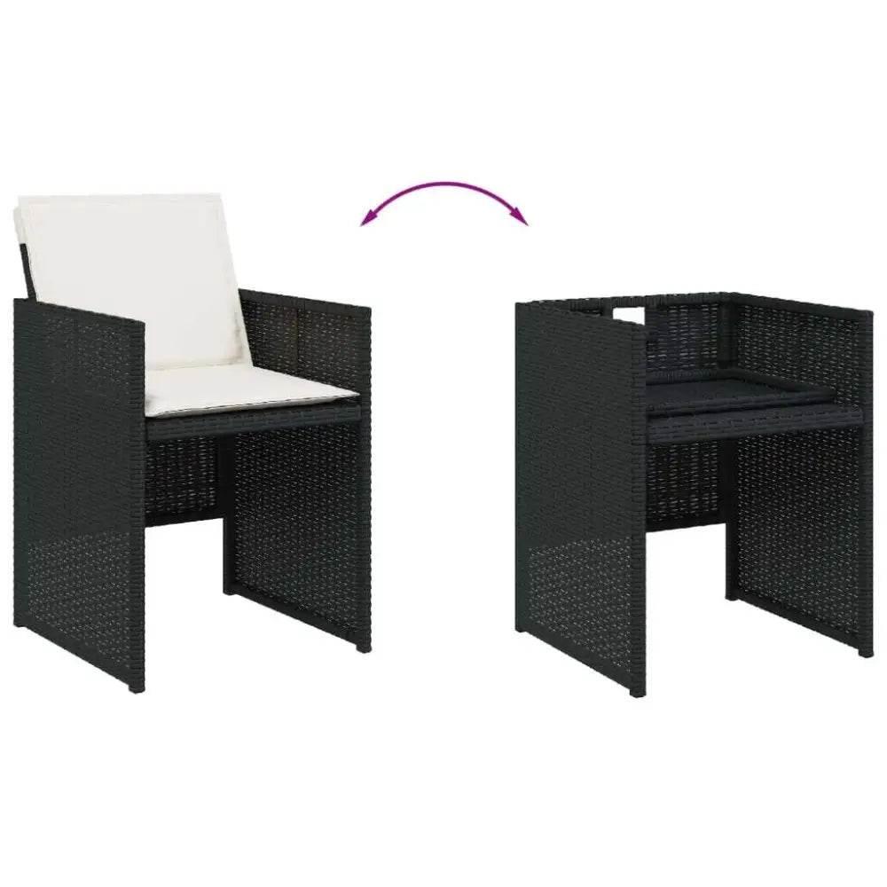 Black Wicker Bliss! Vidaxl Patio Chair Style Sensation! Chairs Blends! - Estalios