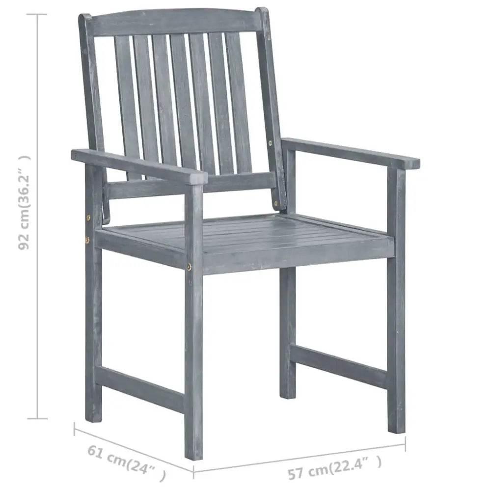 Acacia Wood Throne Room: 8 Gray & Green Armchairs - Estalios