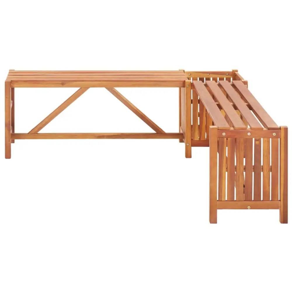 vidaXL Garden Bench Brown Solid acacia wood 46.1 x 46.1 x 15.7 in - Estalios