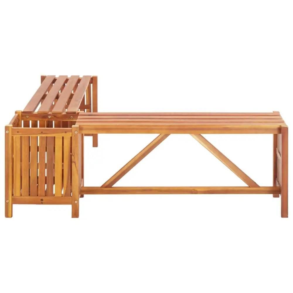 vidaXL Garden Bench Brown Solid acacia wood 46.1 x 46.1 x 15.7 in - Estalios