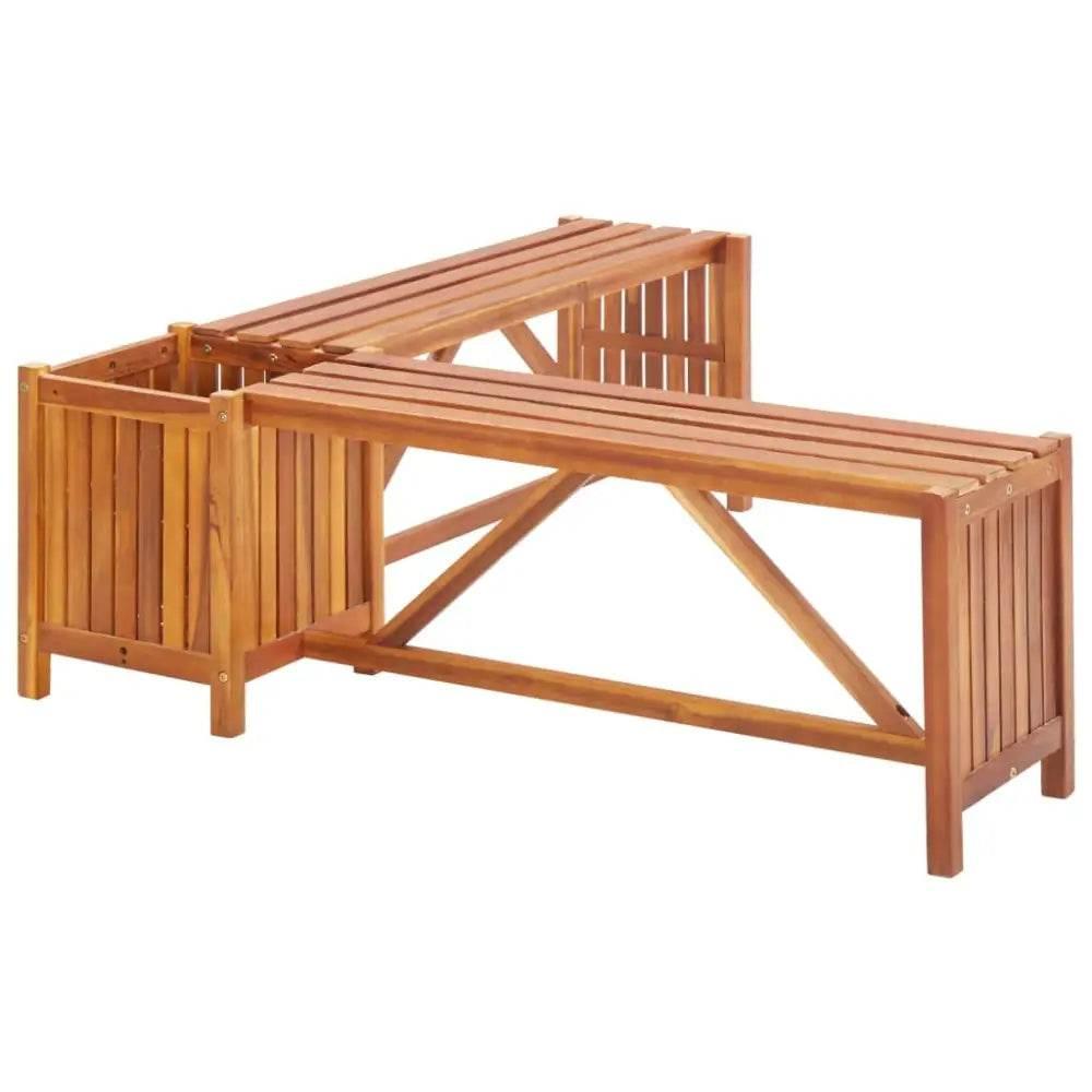 vidaXL Garden Bench Brown Solid acacia wood 46.1 x 46.1 x 15.7 in - Estalios
