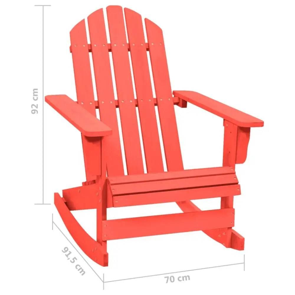 vidaXL Garden Rocking Chair Red Solid Fir Wood Medium Durable - Estalios