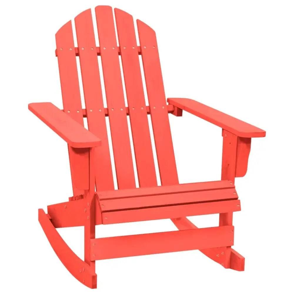 vidaXL Garden Rocking Chair Red Solid Fir Wood Medium Durable - Estalios