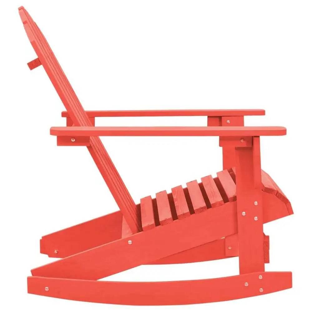 vidaXL Garden Rocking Chair Red Solid Fir Wood Medium Durable - Estalios