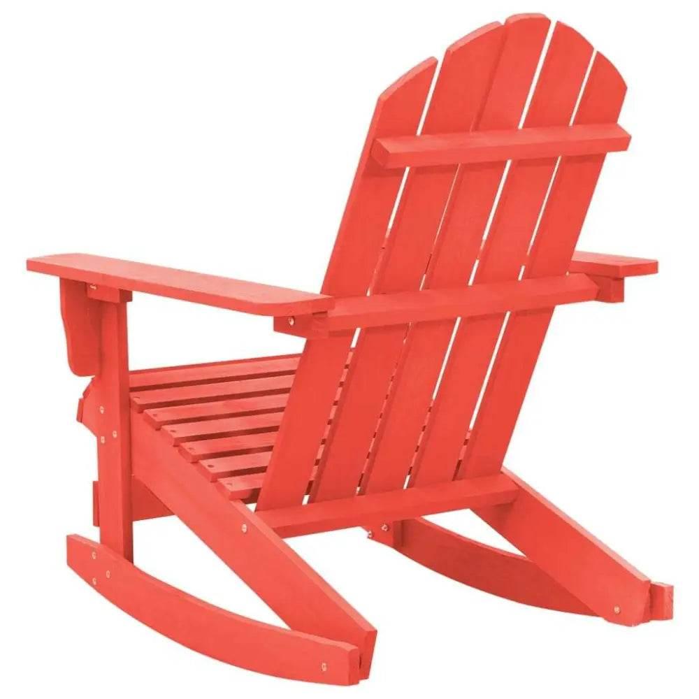 vidaXL Garden Rocking Chair Red Solid Fir Wood Medium Durable - Estalios