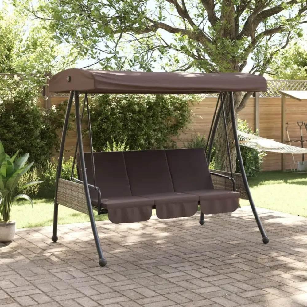 vidaXL Garden Swing Bench Coffee Brown - Estalios
