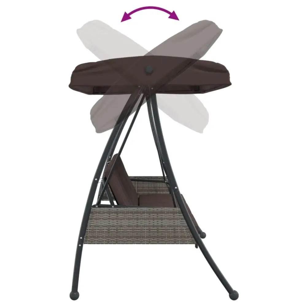 vidaXL Garden Swing Bench Coffee Brown - Estalios