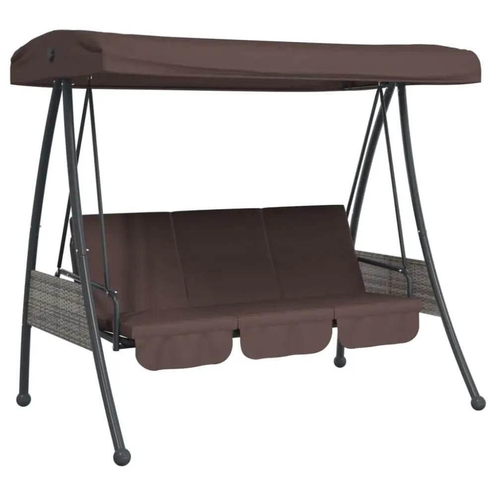 vidaXL Garden Swing Bench Coffee Brown - Estalios