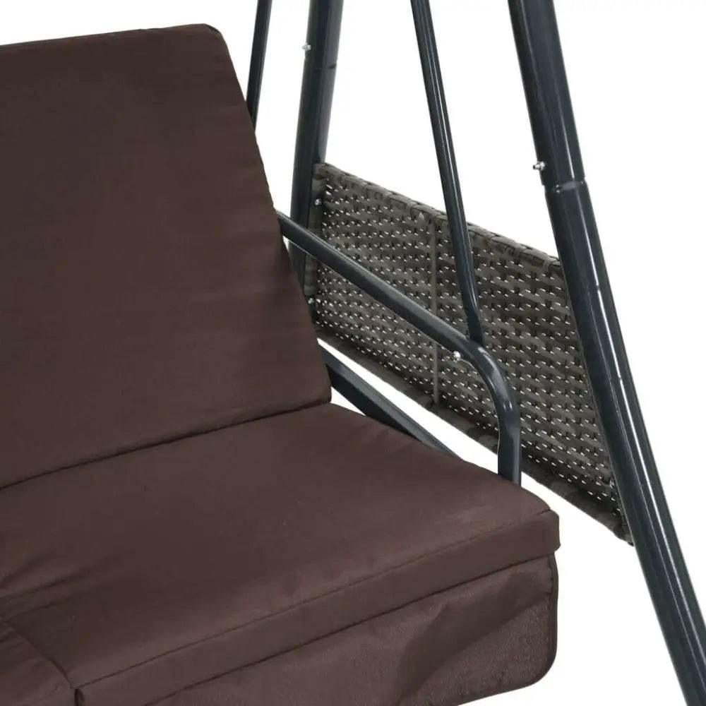 vidaXL Garden Swing Bench Coffee Brown - Estalios