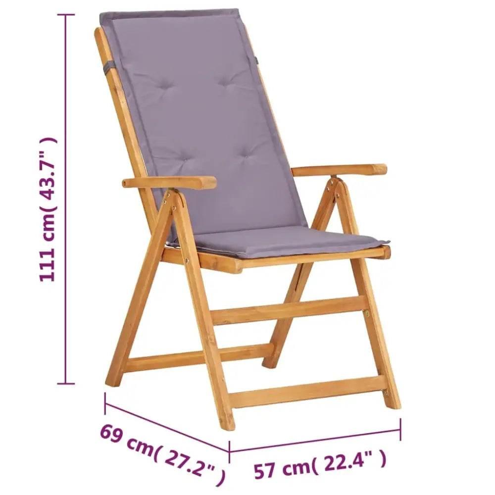 vidaXL Garden Chair Set of 2 Dark grey - Estalios
