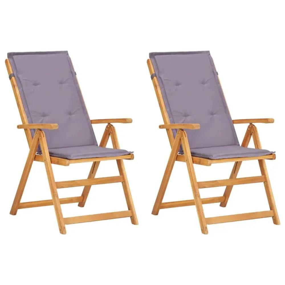 vidaXL Garden Chair Set of 2 Dark grey - Estalios