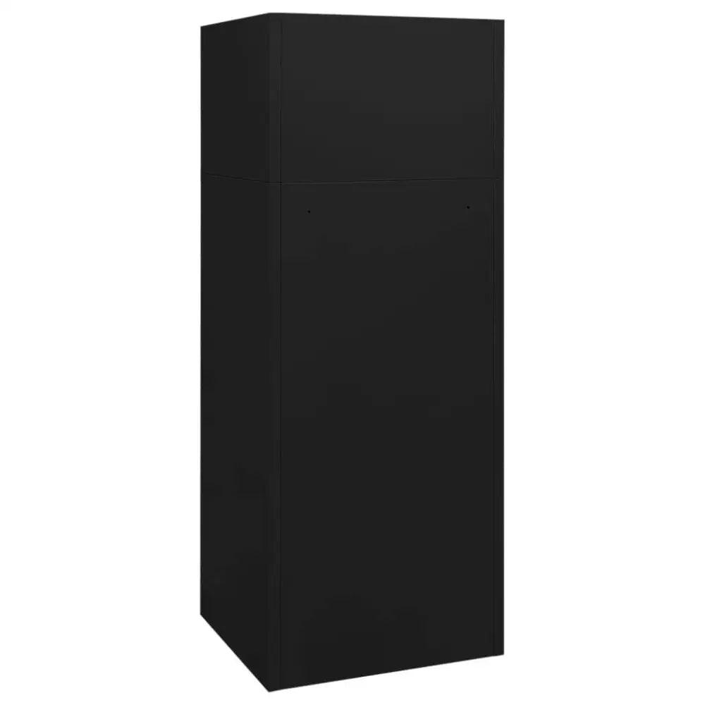 vidaXL Saddle Cabinet Black Steel Large Height-Adjustable Shelves - Estalios