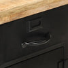Unleash Style: Black Metal Cabinet with Solid Mango Wood Top! Okay, Here's a Product Description that Follows your Instructions: Elevate - Estalios