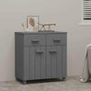 vidaXL Sideboard HAMAR Dark Gray Solid Wood Storage Solution - Estalios