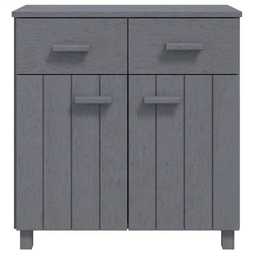 vidaXL Sideboard HAMAR Dark Gray Solid Wood Storage Solution - Estalios