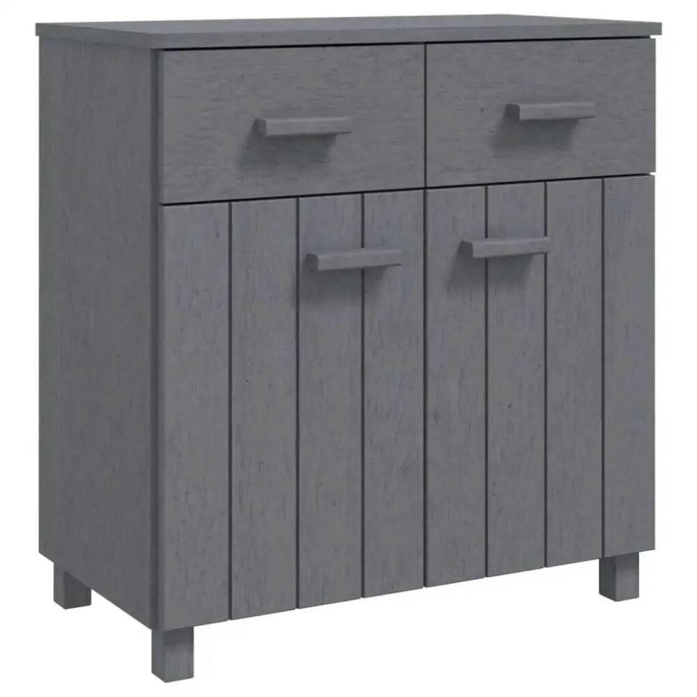 vidaXL Sideboard HAMAR Dark Gray Solid Wood Storage Solution - Estalios