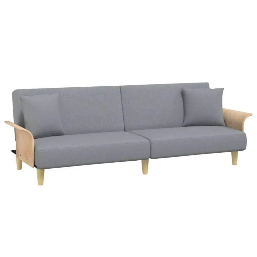 vidaXL Sofa Bed Light Gray Fabric (100% polyester) Standard Sleeper Sofa - Estalios