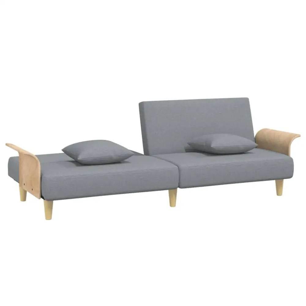 vidaXL Sofa Bed Light Gray Fabric (100% polyester) Standard Sleeper Sofa - Estalios