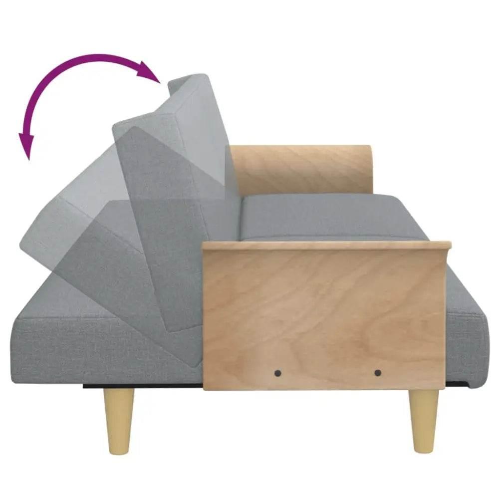 vidaXL Sofa Bed Light Gray Fabric (100% polyester) Standard Sleeper Sofa - Estalios