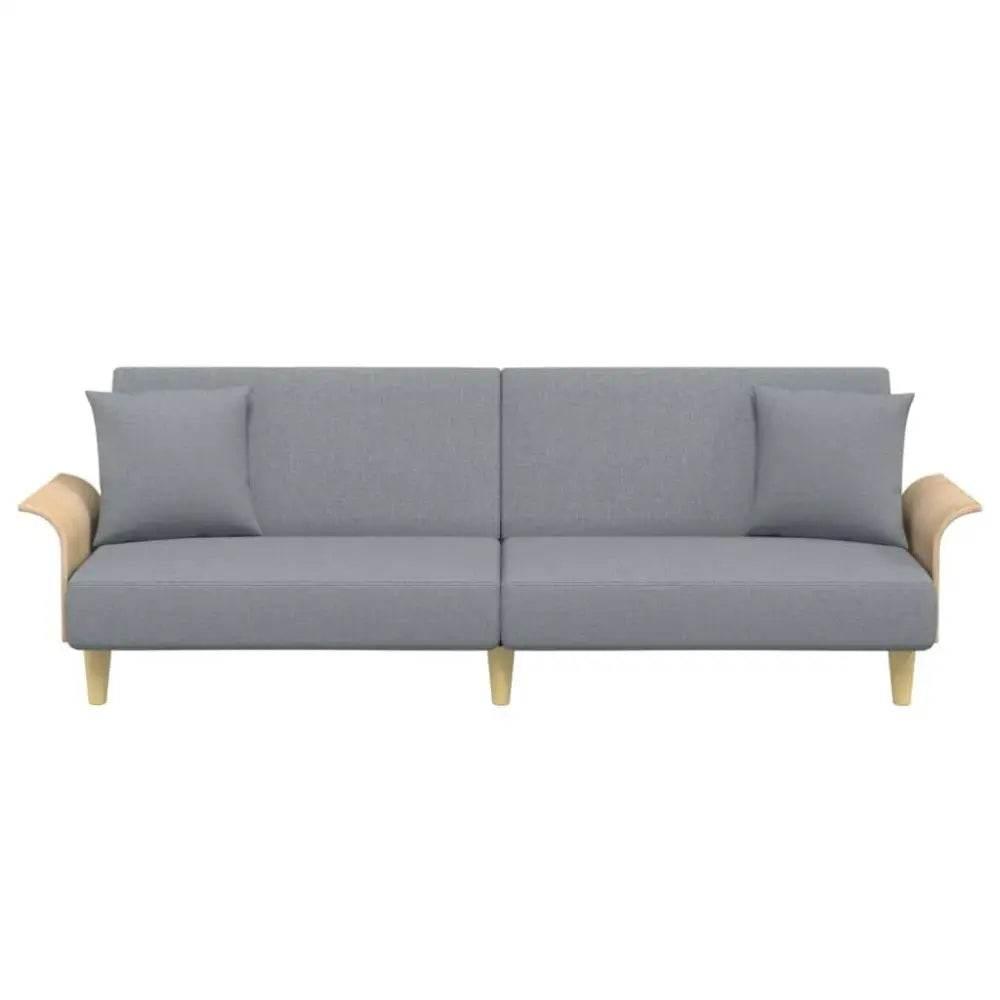 vidaXL Sofa Bed Light Gray Fabric (100% polyester) Standard Sleeper Sofa - Estalios